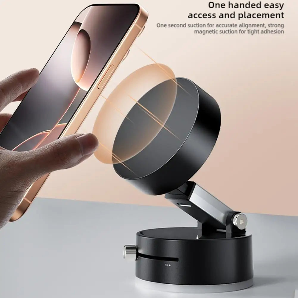 Smart Phone Holder – Vacuum & Magnetic Dual-Suction Phone Mount